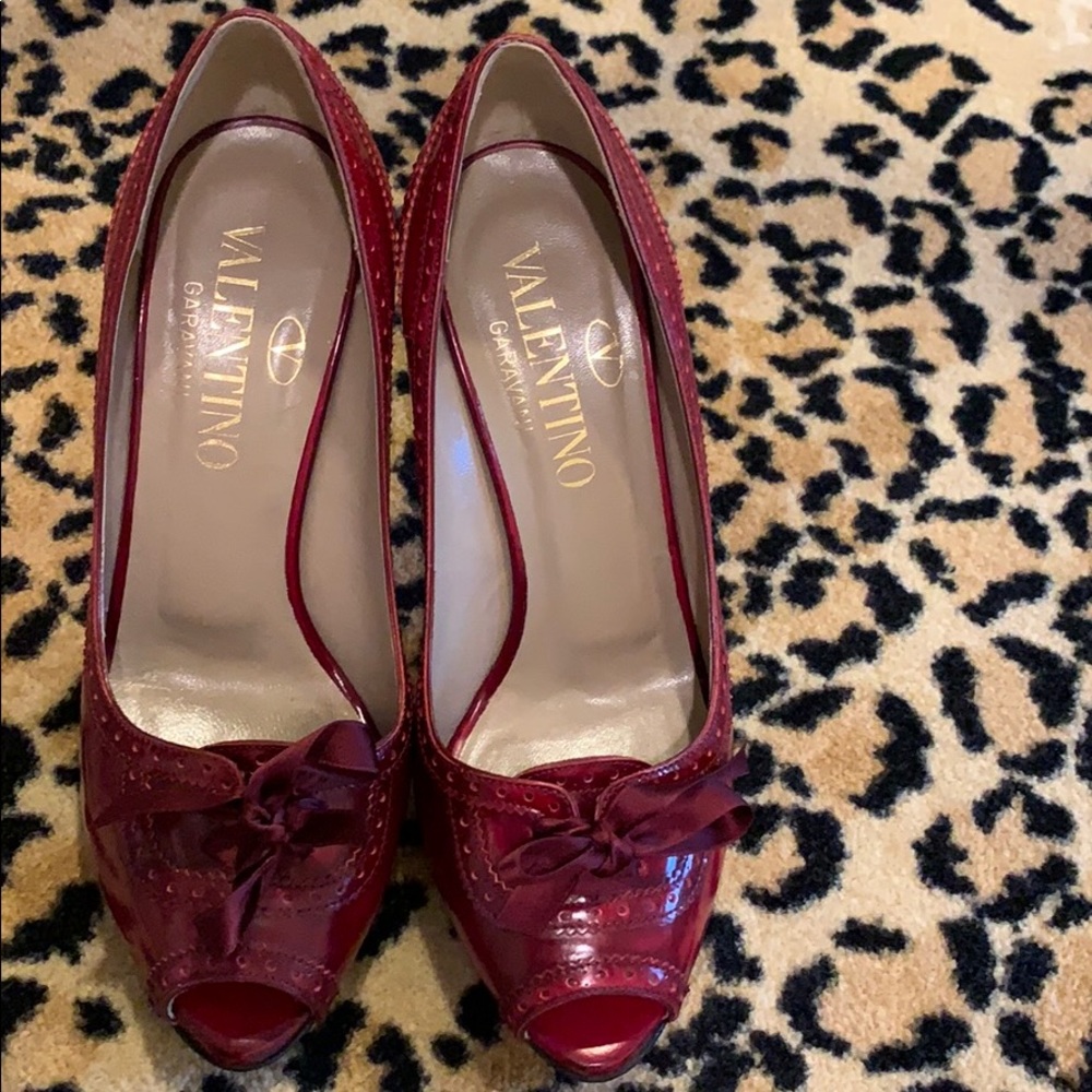 Valentino burgundy heels